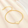 Wholesale Women's 925 Silver Bracelet With Love Pendant Geometric Style Electroplated Thick Chain