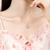 Wholesale Women's 925 Silver Butterfly Wreath Geometric Style Clavicle Chain With Powder Zirconium Jewelry