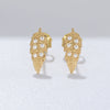 Wholesale Women's 925 Silver Diamond Leaves Earrings Elegant Simple Style