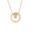 Wholesale Women's 925 Silver Double Circle Allmatch Geometric Cross Chain Necklace With Diamond Design