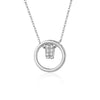 Wholesale Women's 925 Silver Double Circle Allmatch Geometric Cross Chain Necklace With Diamond Design