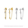 Wholesale Women's Silver Earrings With Zircon Inlaid Tassel And Flower Design Retro Elegant Style