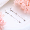 Wholesale Women's Silver Earrings With Zircon Inlaid Tassel And Flower Design Retro Elegant Style