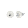 Wholesale Women's 925 Silver Electroplated Geometric Glowing Shell Flower Earrings In Simple Modern Style