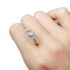 Wholesale Women's 925 Silver Electroplated Geometric Round Blue Moonstone Ring