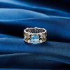 Wholesale Women's Silver 925 Elegant Retro Light Luxury Geometric Hollow Inlaid Zircon Ring With Electroplating