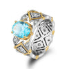 Wholesale Women's Silver 925 Elegant Retro Light Luxury Geometric Hollow Inlaid Zircon Ring With Electroplating