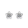 Wholesale Women's Silver Flower Zirconia Earrings Simple Modern Style