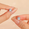 Wholesale Women's Silver Flower Zirconia Earrings Simple Modern Style