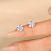 Wholesale Women's Silver Flower Zirconia Earrings Simple Modern Style