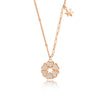 Wholesale Women's 925 Silver Fourleaf Clover Sixpointed Star Diamond Pendant Necklace With Cross Chain