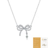 Wholesale Women's 925 Silver Geometric Bow Clavicle Chain Necklace With Moissanite Electroplated Light Luxury Jewelry