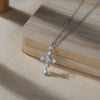 Wholesale Women's Silver Geometric Cross Necklace With Electroplating Design