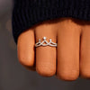 Wholesale Women's 925 Silver Geometric Crown Ring With Zircon And Electroplating Design