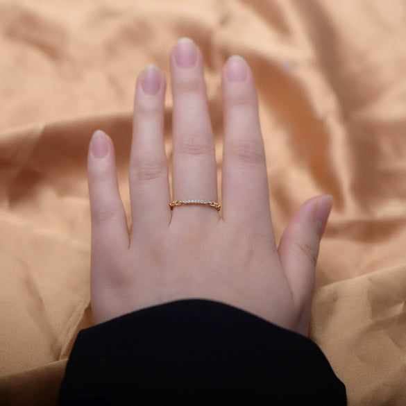 Wholesale Women's Silver Geometric Diamond Stacking Ring