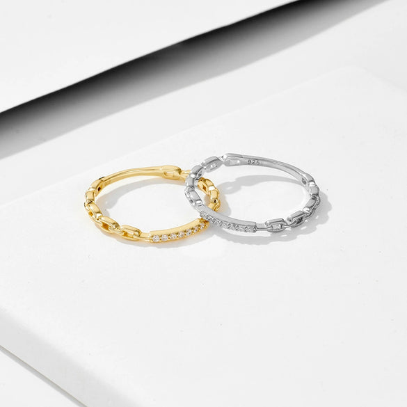 Wholesale Women's Silver Geometric Diamond Stacking Ring