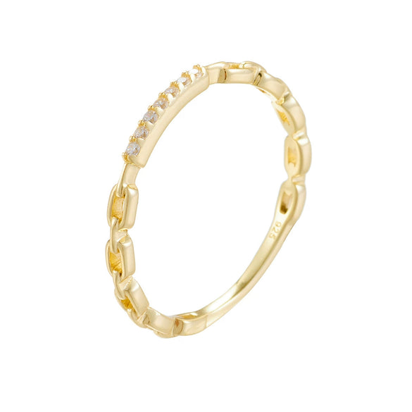 Wholesale Women's Silver Geometric Diamond Stacking Ring