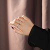 Wholesale Women's 925 Silver Geometric Dropshaped Zircon Inlaid Ring