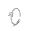 Wholesale Women's 925 Silver Geometric Dropshaped Zircon Inlaid Ring