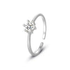 Wholesale Women's 925 Silver Geometric Dropshaped Zircon Inlaid Ring