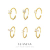 Wholesale Women's 925 Silver Geometric Dropshaped Zircon Inlaid Ring