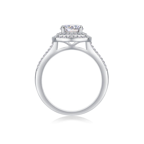 Wholesale Women's 925 Silver Geometric Fashion Ring Set With Diamonds