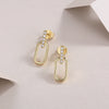 Wholesale Women's 925 Silver Geometric Inlaid Moissanite Fashion Earrings