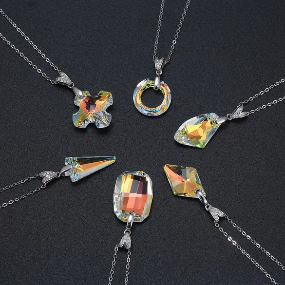 Wholesale Women's Silver Geometric Light Luxury Necklace With Electroplating Treatment