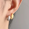 Wholesale Women's 925 Silver Geometric Matte Flower Simple Wide Electroplated Earrings