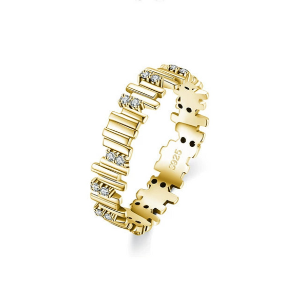 Wholesale Women's 925 Silver Geometric Maze Ring With Zircon Design And Niche Style