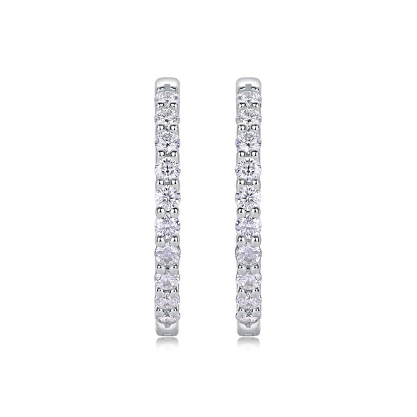 Wholesale Women's 925 Silver Geometric Moissanite Earrings Set With Diamonds