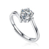 Wholesale Women's 925 Silver Geometric Moissanite Inlaid Open Ring