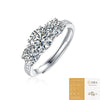 Wholesale Women's 925 Silver Geometric Moissanite Inlaid Open Ring