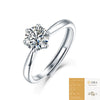 Wholesale Women's 925 Silver Geometric Moissanite Inlaid Open Ring