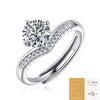 Wholesale Women's 925 Silver Geometric Moissanite Inlaid Open Ring