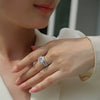 Wholesale Women's 925 Silver Geometric Moissanite Ring Fashion Light Luxury Style