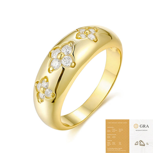 Wholesale Women's 925 Silver Geometric Moissanite Ring Set With Diamonds Fashion Style