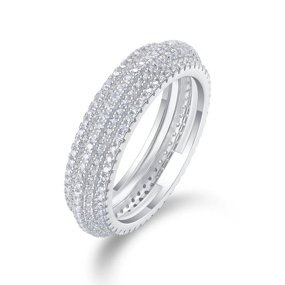 Wholesale Women's 925 Silver Geometric Moissanite Set Ring
