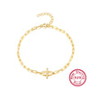 Wholesale Women's 925 Silver Geometric Paper Clip Bracelet With Diamond Design