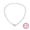 Wholesale Women's 925 Silver Geometric Style Chain Necklace With Electroplating