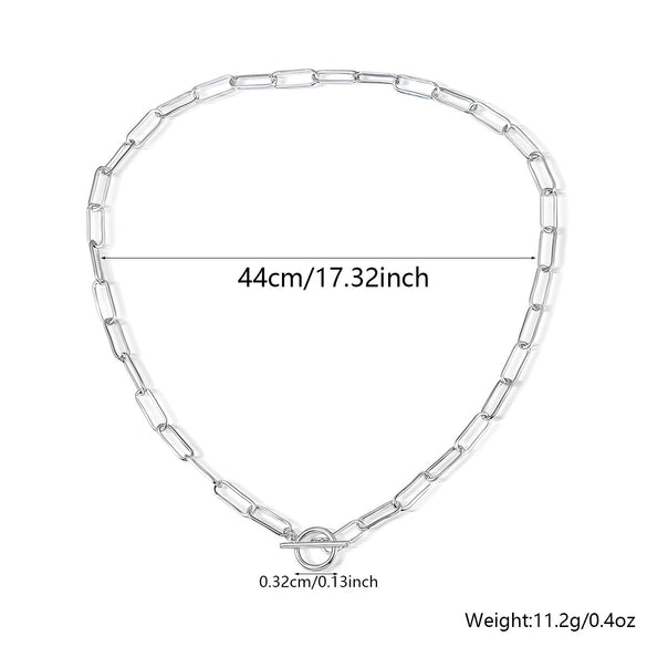Wholesale Women's 925 Silver Geometric Style Chain Necklace With Electroplating