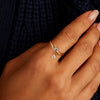 Wholesale Women's Silver Geometric Water Drop Zircon Open Ring Electroplated