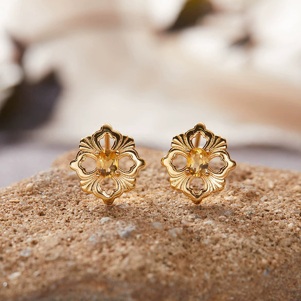 Wholesale Women's Silver Geometric Wiredrawing Earrings Set With Gems