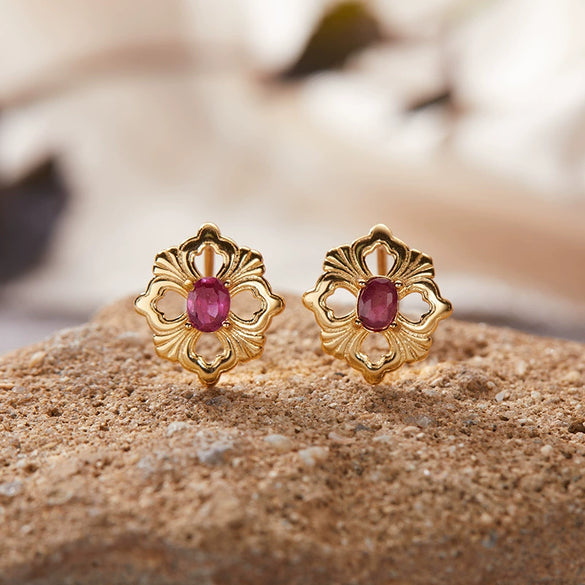 Wholesale Women's Silver Geometric Wiredrawing Earrings Set With Gems