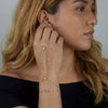Wholesale Women's Silver 925 Geometric Zircon Fingertofinger Bracelet With Faux Crystal Wrist Chain In Sweet And Cool Style