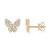 Wholesale Women's 925 Silver Gold Plated Geometric Butterfly Moissanite Inlay Earrings