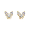 Wholesale Women's 925 Silver Gold Plated Geometric Butterfly Moissanite Inlay Earrings
