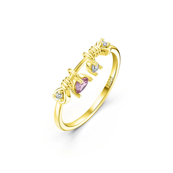 Wholesale Women's Silver Gold Plated Geometric Pattern Lovely Ring