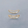 Wholesale Women's 925 Silver Goldplated Heartshaped Zircon Vshaped Stacked Ring