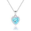 Wholesale Women's 925 Silver Heart Pattern Ice Flower Cut High Carbon Diamond Clavicle Chain Light Luxury Jewelry